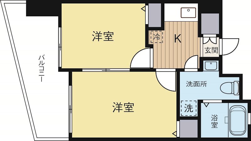 エステムプラザ天神サウスイースト 204号室 間取り