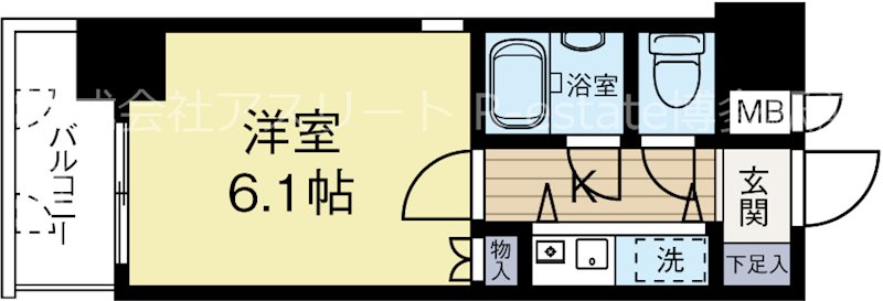 朝日プラザ博多8 間取り図