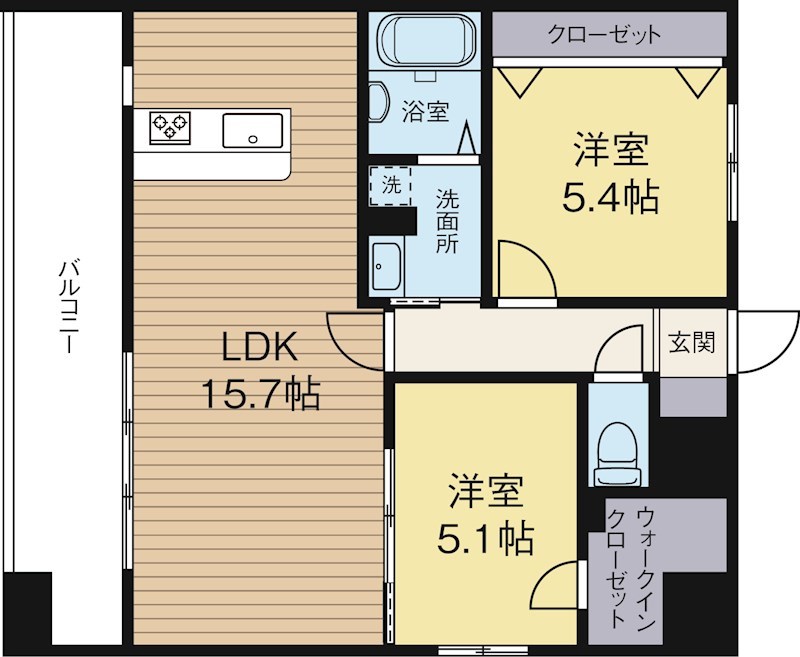 リブス下呉服 502号室 間取り