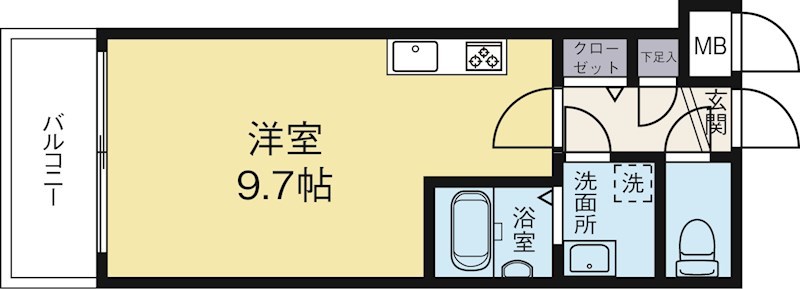 エクセレンシア天神 1007号室 間取り