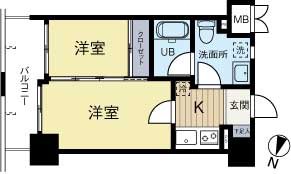 ルネッサンス21薬院サウス 602号室 間取り