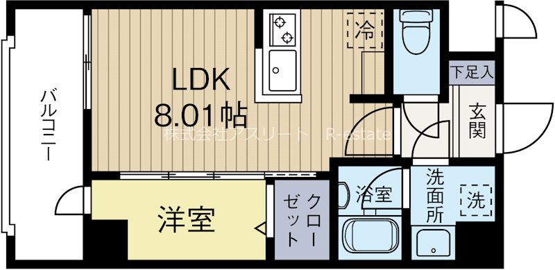 モダンパラッツォ博多PRECIOUS 502号室 間取り