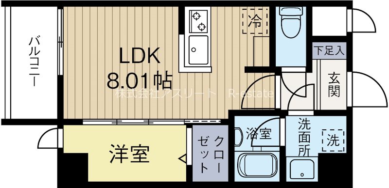 モダンパラッツォ博多PRECIOUS 301号室 間取り