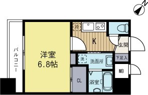 DSタワー大博通り 204号室 間取り