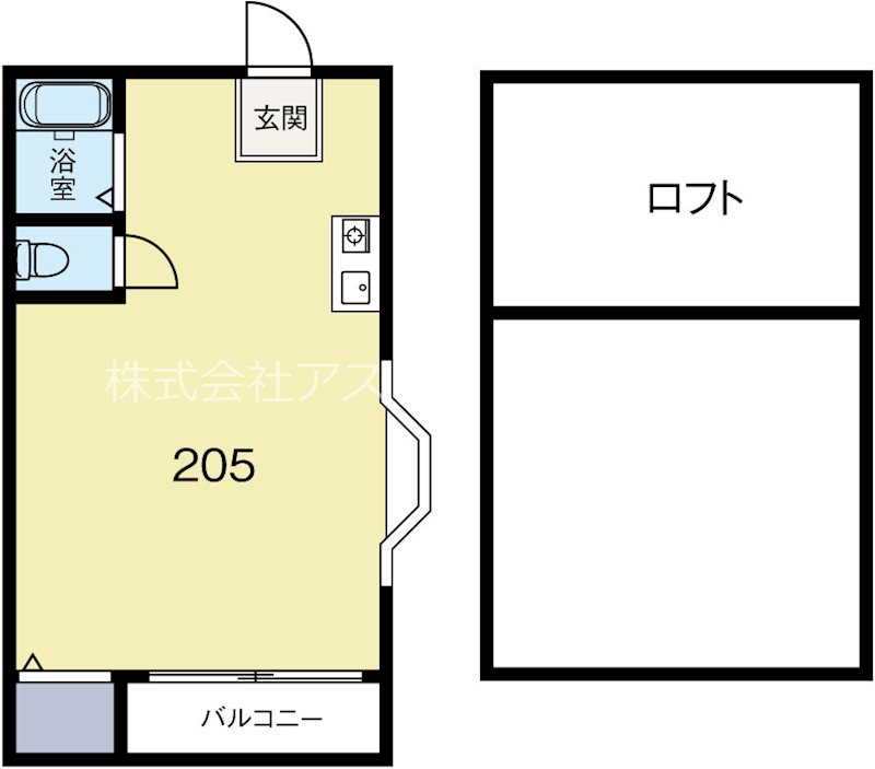 グロリア 205号室 間取り