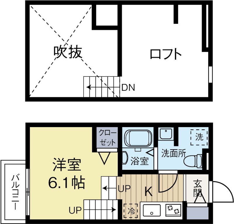 アリエッタ馬出 201号室 間取り