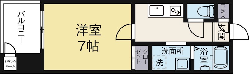 サヴォイテンジンスクワイヤー 817号室 間取り