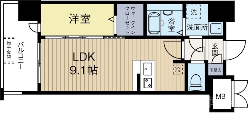 グランフォーレ博多駅プレミア 304号室 間取り