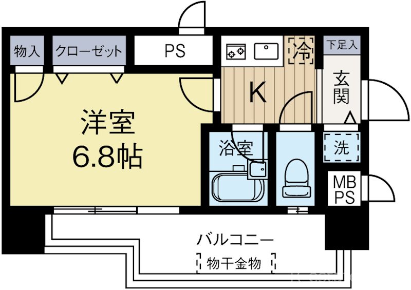 ピュアドームエクサイト博多アネックス 201号室 間取り