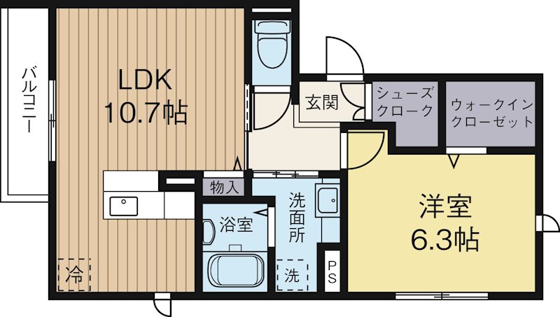 ブランシュmizuho 101号室 間取り