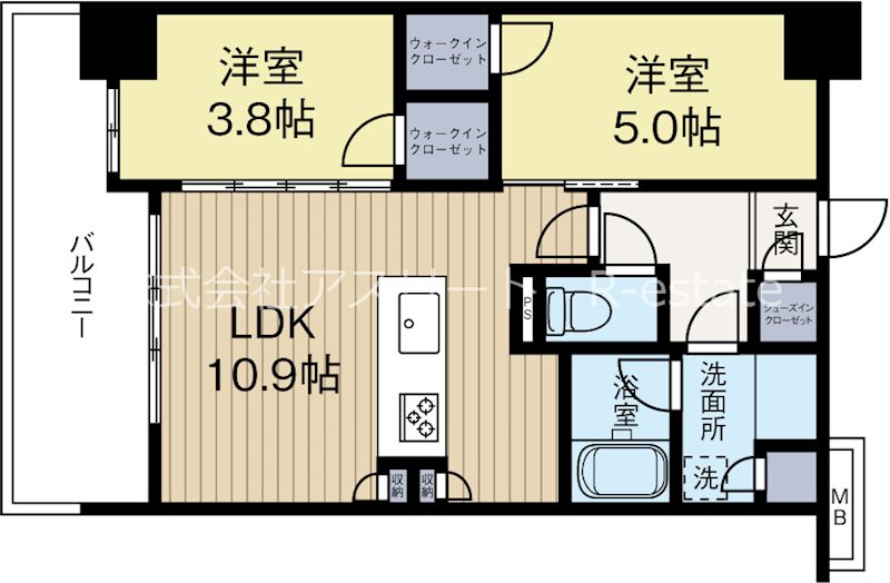 クリオラベルヴィ呉服町 1002号室 間取り