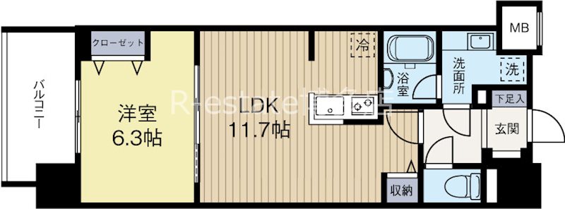 ウィスタリアレジデンス博多 704号室 間取り