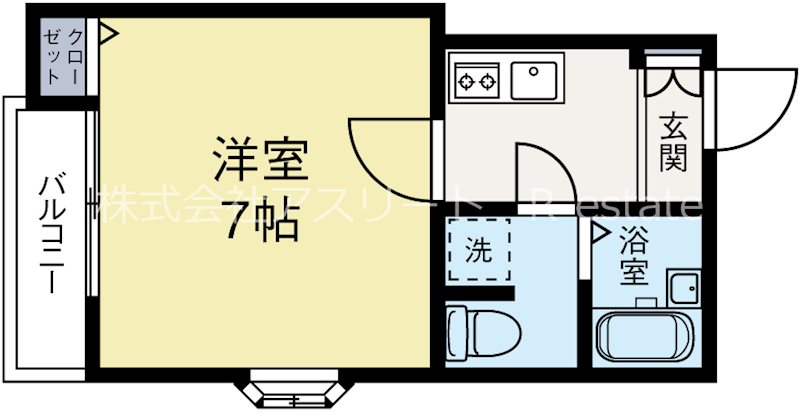 ピュア吉塚八番館 202号室 間取り