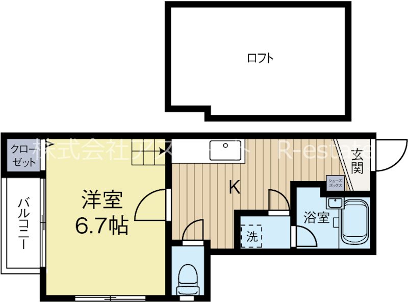 コンフォートベネフィス箱崎11 201号室 間取り