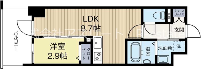 ミースカセッタ博多 802号室 間取り