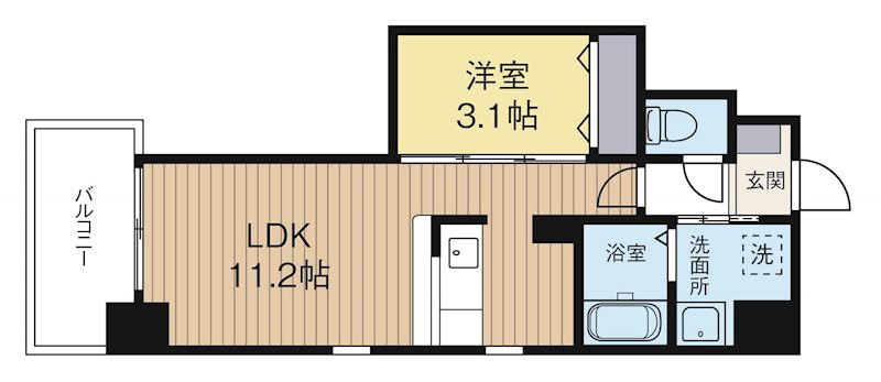 ルピナス天神 301号室 間取り