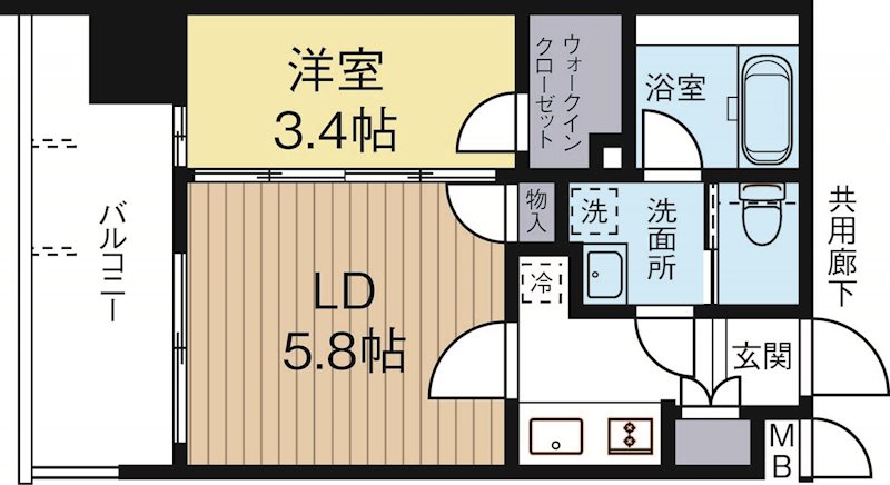 レジデンシャルヒルズデュオプレイス 1102号室 間取り