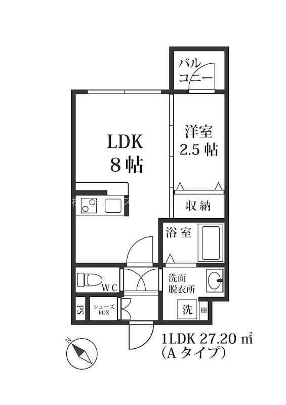 モダンパラッツォ山王グロー 305号室 間取り