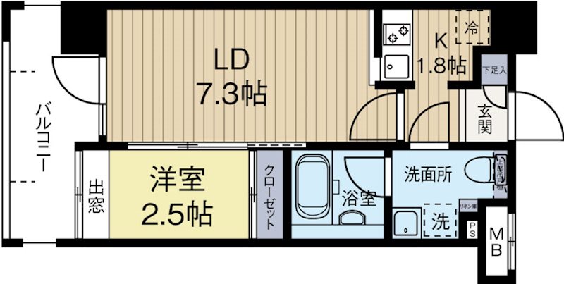 グランフォーレプライム天神東 502号室 間取り