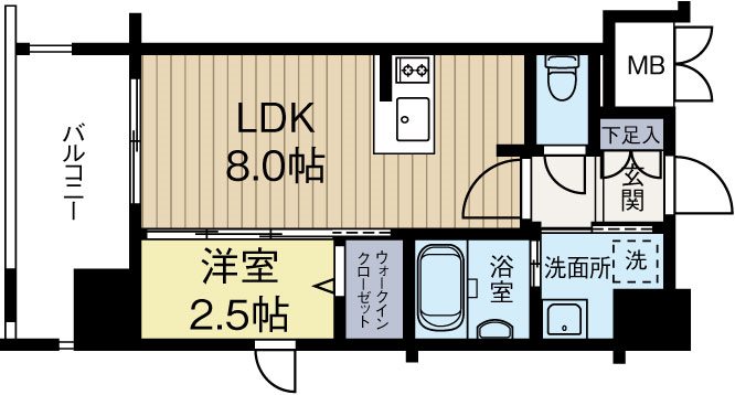 エンクレスト大手門GLOW 801号室 間取り