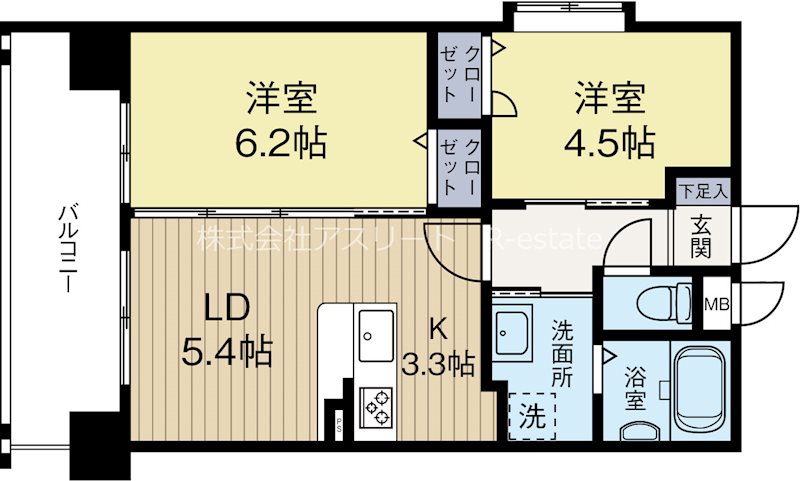 ラファセエスティーロ箱崎駅前 703号室 間取り