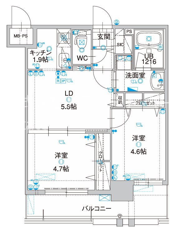 アルファシオレヴァーク 413号室 間取り