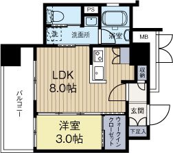 エンクレスト博多THE　TIME 1302号室 間取り