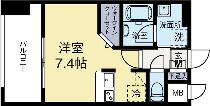エンクレスト天神MARK 1405号室 間取り