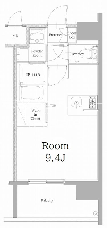 エンクレスト天神LINK 610号室 間取り