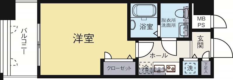 ピュアドーム箱崎ステーション 506号室 間取り