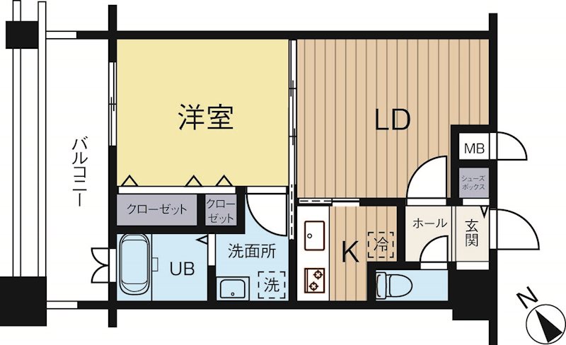 エンクレスト中呉服 1111号室 間取り