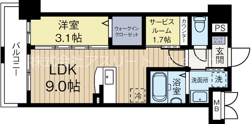 ラフィーネ箱崎駅前 505号室 間取り