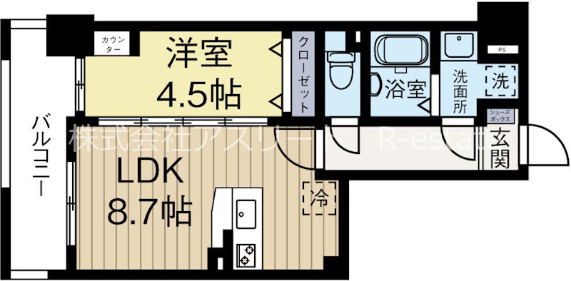 ラフィーネ箱崎駅前 802号室 間取り
