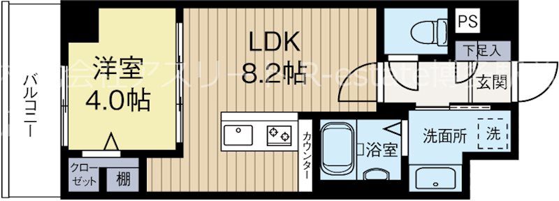 グランドアセント 1105号室 間取り