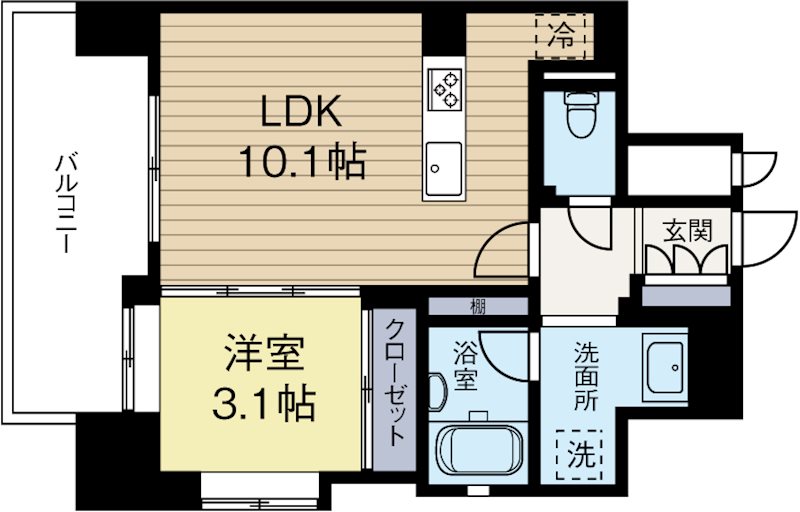 ヴィラ博丈下川端 303号室 間取り