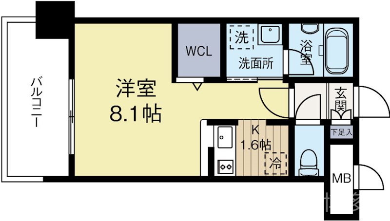 エンクレスト博多PREMIER 626号室 間取り