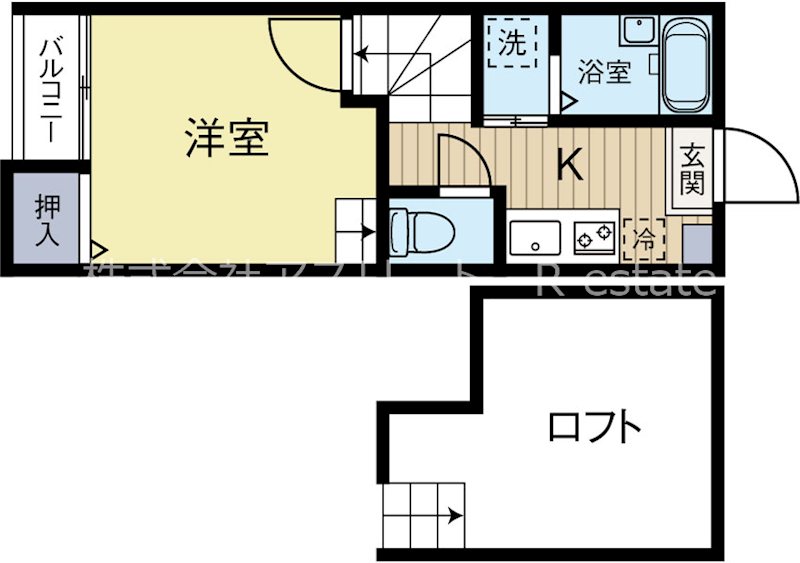 キューブ吉塚 203号室 間取り