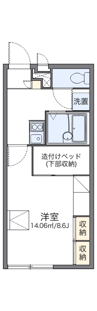 レオパレスオークタウンⅢ 105号室 間取り