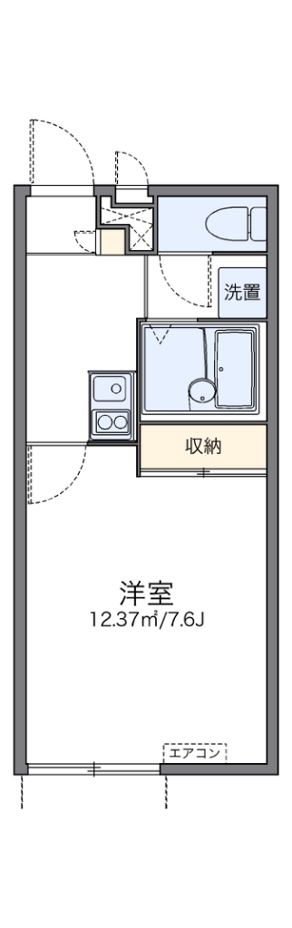 レオパレス香椎駅前 102号室 間取り