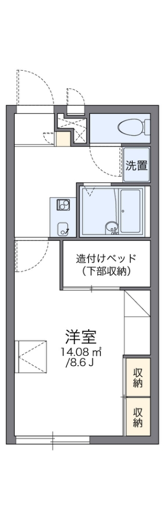 レオパレスセルバ 201号室 間取り