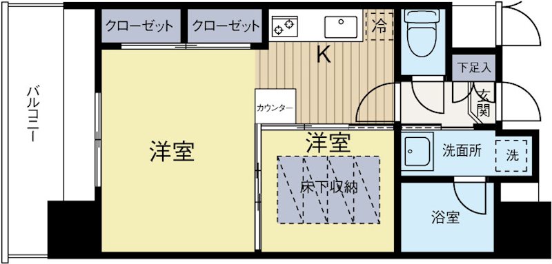 エステートモア天神マリーナ 202号室 間取り