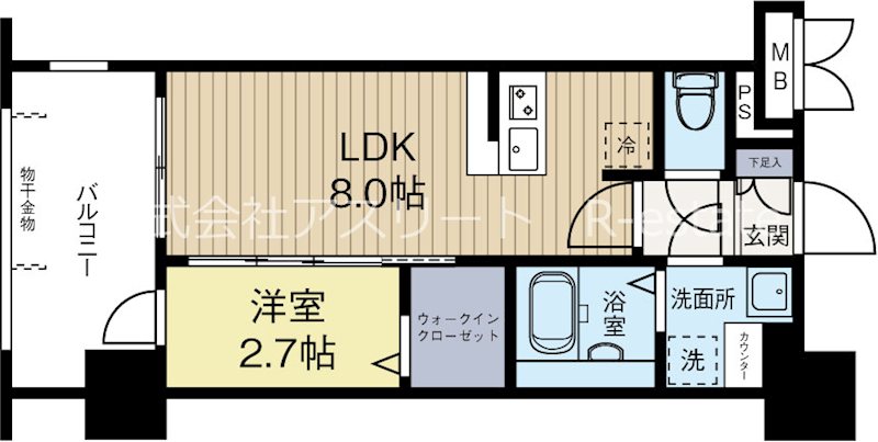 グランフォーレ千早プレミア 1102号室 間取り