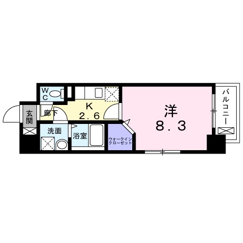 パルトネール板付 404号室 間取り