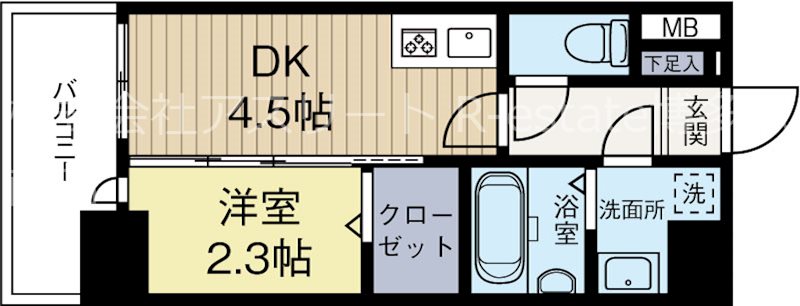 モダンパラッツォHAKATA EAST 201号室 間取り