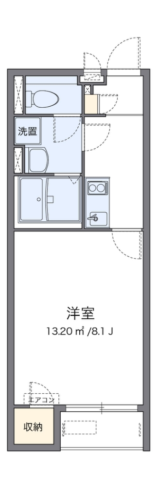 クレイノオークタウンⅣ 106号室 間取り