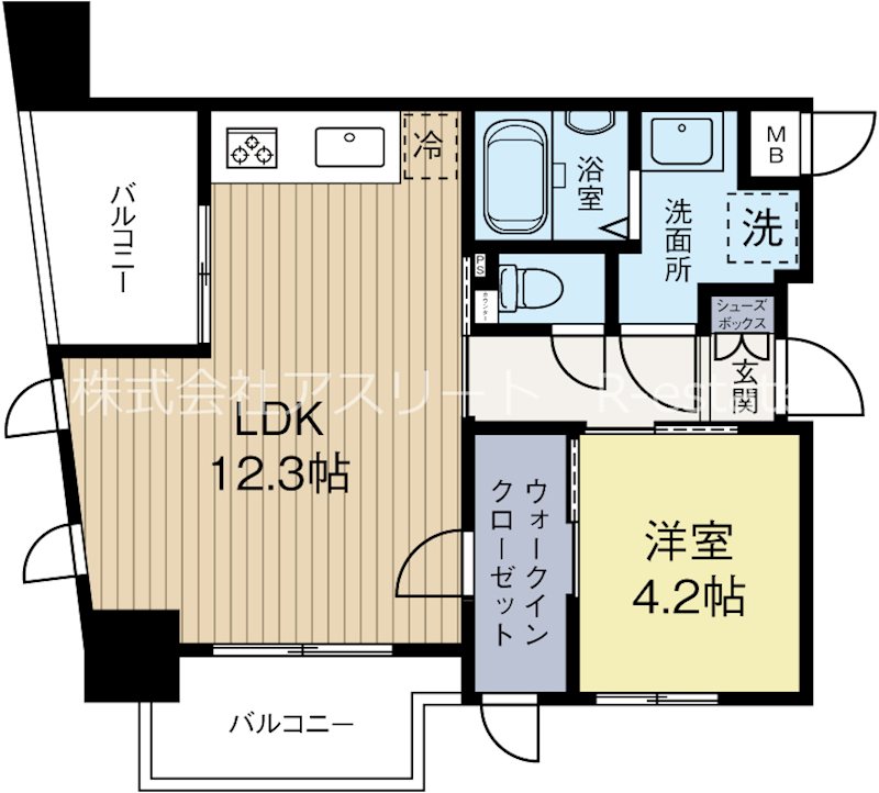 サヴォイザセントラルガーデン 1211号室 間取り