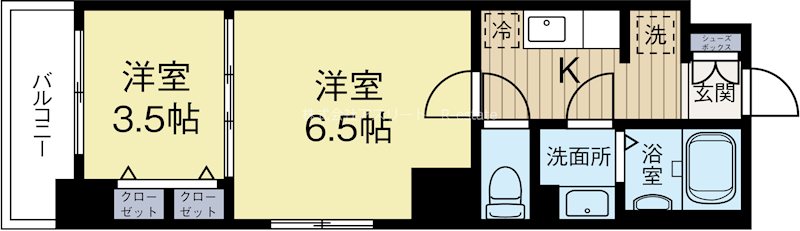 リヴィエールシャン豊 405号室 間取り