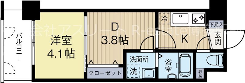 グランフォーレ桜坂ステーションプラザ 908号室 間取り