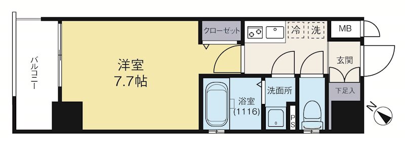グランフォーレ薬院 1102号室 間取り