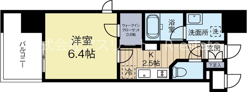 パークリュクス大手門mono 1401号室 間取り